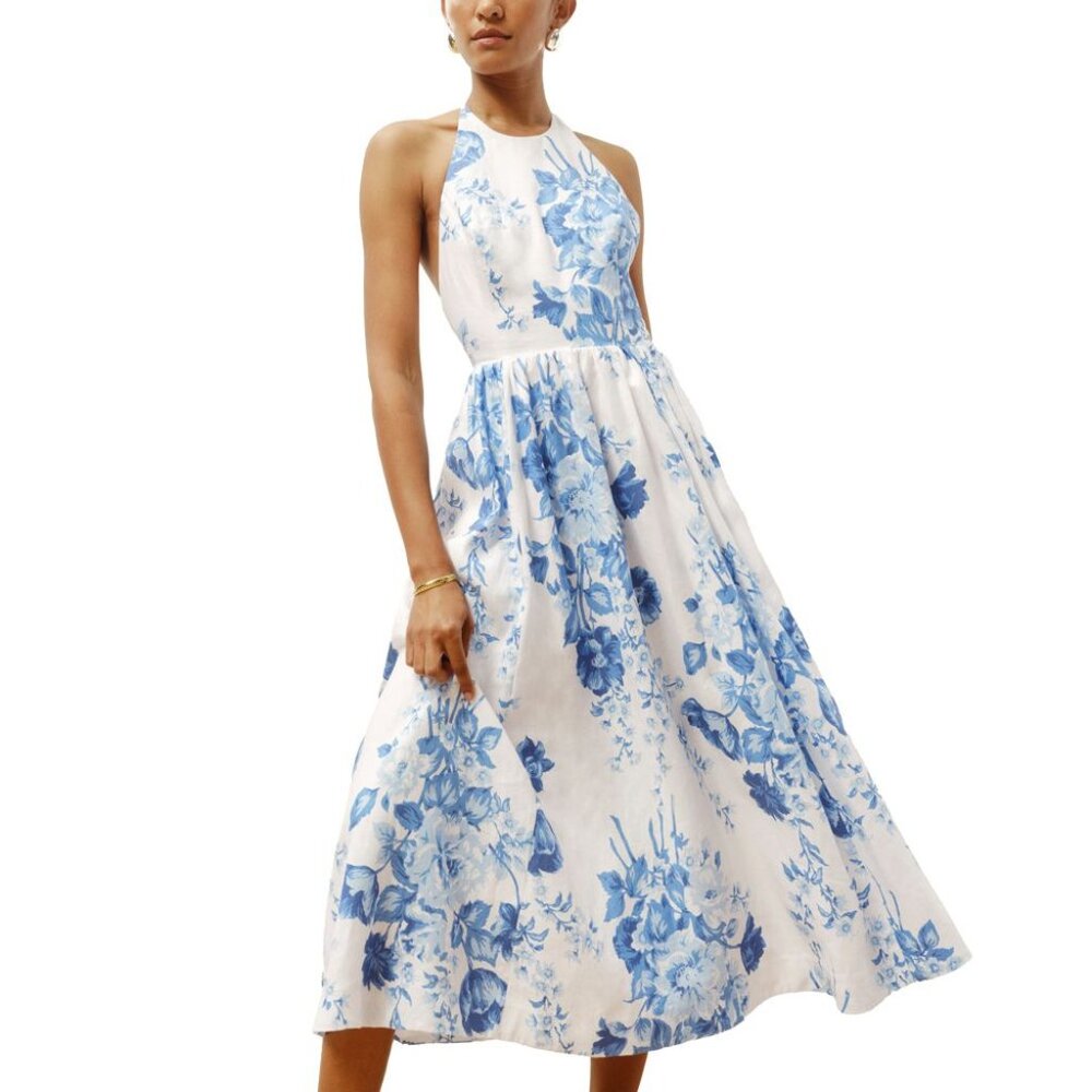 Reformation Percy Floral Linen Dress